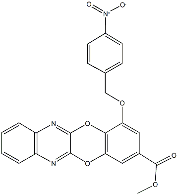 methyl 4-({4-nitrobenzyl}oxy)[1,4]benzodioxino[2,3-b]quinoxaline-2-carboxylate Structure