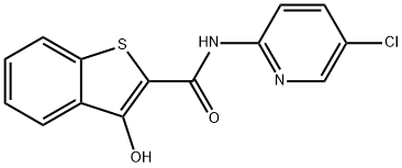 N-(5-chloro-2-pyridinyl)-3-hydroxy-1-benzothiophene-2-carboxamide 구조식 이미지