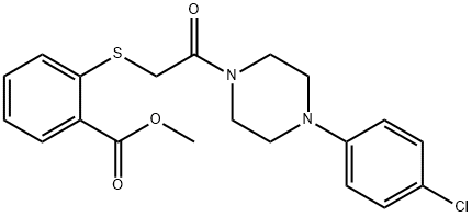 methyl 2-({2-[4-(4-chlorophenyl)-1-piperazinyl]-2-oxoethyl}sulfanyl)benzoate Structure