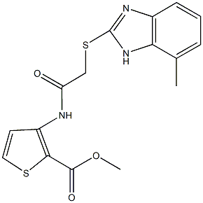 methyl 3-({[(7-methyl-1H-benzimidazol-2-yl)sulfanyl]acetyl}amino)-2-thiophenecarboxylate Structure