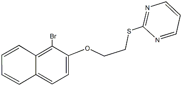 1-bromo-2-naphthyl 2-(2-pyrimidinylsulfanyl)ethyl ether 구조식 이미지