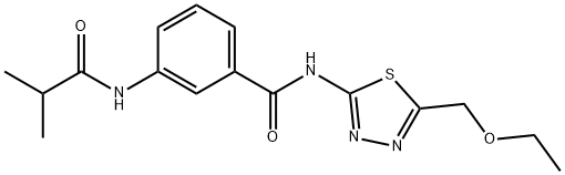 N-[5-(ethoxymethyl)-1,3,4-thiadiazol-2-yl]-3-(isobutyrylamino)benzamide Structure