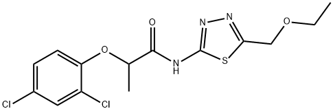 2-(2,4-dichlorophenoxy)-N-[5-(ethoxymethyl)-1,3,4-thiadiazol-2-yl]propanamide 구조식 이미지