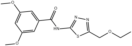 N-[5-(ethoxymethyl)-1,3,4-thiadiazol-2-yl]-3,5-dimethoxybenzamide 구조식 이미지