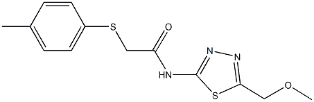 N-[5-(methoxymethyl)-1,3,4-thiadiazol-2-yl]-2-[(4-methylphenyl)sulfanyl]acetamide Structure