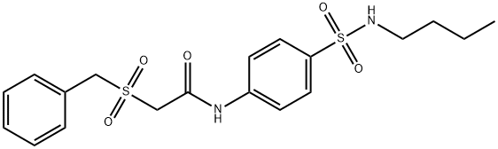 2-(benzylsulfonyl)-N-{4-[(butylamino)sulfonyl]phenyl}acetamide 구조식 이미지