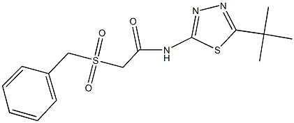 2-(benzylsulfonyl)-N-(5-tert-butyl-1,3,4-thiadiazol-2-yl)acetamide 구조식 이미지