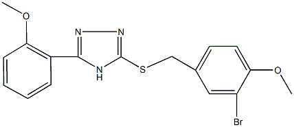 3-[(3-bromo-4-methoxybenzyl)sulfanyl]-5-(2-methoxyphenyl)-4H-1,2,4-triazole 구조식 이미지