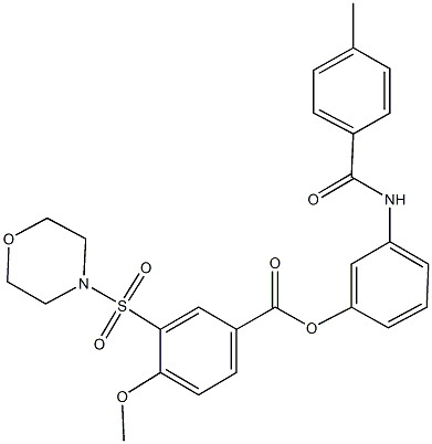3-[(4-methylbenzoyl)amino]phenyl 4-methoxy-3-(4-morpholinylsulfonyl)benzoate 구조식 이미지