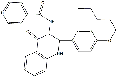 N-(4-oxo-2-[4-(pentyloxy)phenyl]-1,4-dihydro-3(2H)-quinazolinyl)isonicotinamide 구조식 이미지