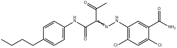 5-(2-{1-[(4-butylanilino)carbonyl]-2-oxopropylidene}hydrazino)-2,4-dichlorobenzamide Structure