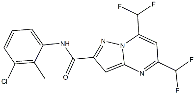 N-(3-chloro-2-methylphenyl)-5,7-bis(difluoromethyl)pyrazolo[1,5-a]pyrimidine-2-carboxamide 구조식 이미지