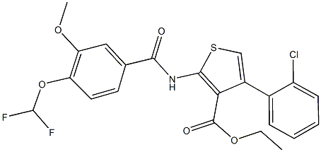 ethyl 4-(2-chlorophenyl)-2-{[4-(difluoromethoxy)-3-methoxybenzoyl]amino}-3-thiophenecarboxylate Structure