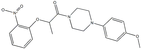 1-(2-{2-nitrophenoxy}propanoyl)-4-(4-methoxyphenyl)piperazine 구조식 이미지