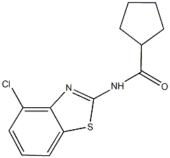 N-(4-chloro-1,3-benzothiazol-2-yl)cyclopentanecarboxamide 구조식 이미지