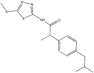 2-(4-isobutylphenyl)-N-[5-(methylsulfanyl)-1,3,4-thiadiazol-2-yl]propanamide Structure