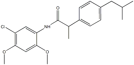 N-(5-chloro-2,4-dimethoxyphenyl)-2-(4-isobutylphenyl)propanamide 구조식 이미지