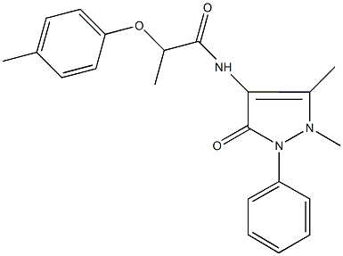 N-(1,5-dimethyl-3-oxo-2-phenyl-2,3-dihydro-1H-pyrazol-4-yl)-2-(4-methylphenoxy)propanamide 구조식 이미지