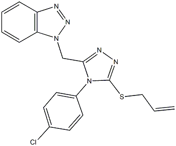 allyl 5-(1H-1,2,3-benzotriazol-1-ylmethyl)-4-(4-chlorophenyl)-4H-1,2,4-triazol-3-yl sulfide Structure