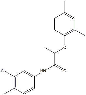 N-(3-chloro-4-methylphenyl)-2-(2,4-dimethylphenoxy)propanamide 구조식 이미지