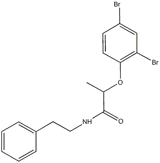 2-(2,4-dibromophenoxy)-N-(2-phenylethyl)propanamide 구조식 이미지