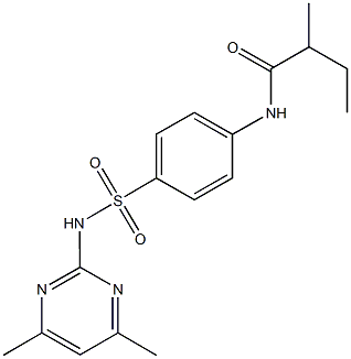 N-(4-{[(4,6-dimethyl-2-pyrimidinyl)amino]sulfonyl}phenyl)-2-methylbutanamide 구조식 이미지
