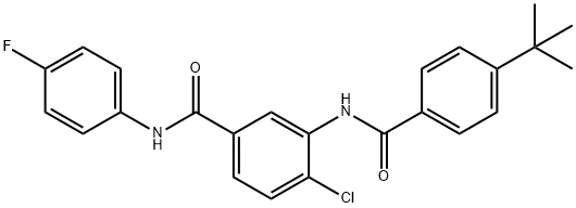 3-[(4-tert-butylbenzoyl)amino]-4-chloro-N-(4-fluorophenyl)benzamide Structure