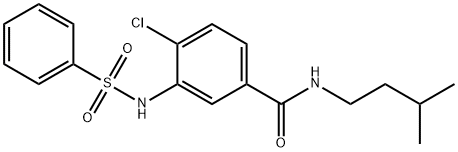 4-chloro-N-isopentyl-3-[(phenylsulfonyl)amino]benzamide 구조식 이미지