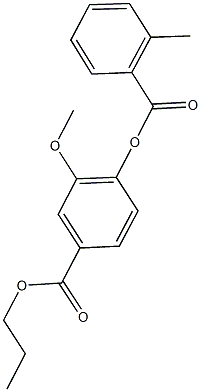 propyl 3-methoxy-4-[(2-methylbenzoyl)oxy]benzoate Structure