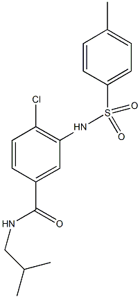 4-chloro-N-isobutyl-3-{[(4-methylphenyl)sulfonyl]amino}benzamide 구조식 이미지