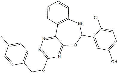 4-chloro-3-{3-[(4-methylbenzyl)sulfanyl]-6,7-dihydro[1,2,4]triazino[5,6-d][3,1]benzoxazepin-6-yl}phenol Structure