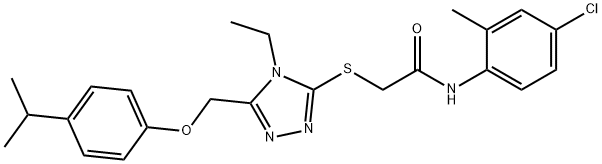 N-(4-chloro-2-methylphenyl)-2-({4-ethyl-5-[(4-isopropylphenoxy)methyl]-4H-1,2,4-triazol-3-yl}sulfanyl)acetamide Structure