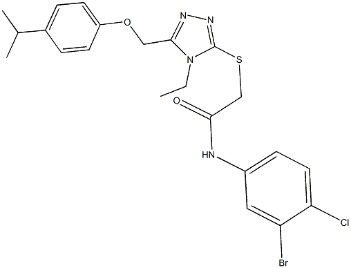 N-(3-bromo-4-chlorophenyl)-2-({4-ethyl-5-[(4-isopropylphenoxy)methyl]-4H-1,2,4-triazol-3-yl}sulfanyl)acetamide Structure