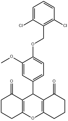 9-{4-[(2,6-dichlorobenzyl)oxy]-3-methoxyphenyl}-3,4,5,6,7,9-hexahydro-1H-xanthene-1,8(2H)-dione 구조식 이미지