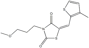 3-(3-methoxypropyl)-5-[(3-methyl-2-thienyl)methylene]-1,3-thiazolidine-2,4-dione 구조식 이미지