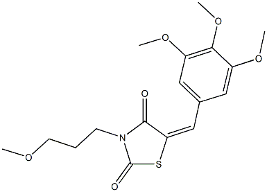 3-(3-methoxypropyl)-5-(3,4,5-trimethoxybenzylidene)-1,3-thiazolidine-2,4-dione 구조식 이미지