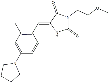 3-(2-methoxyethyl)-5-[2-methyl-4-(1-pyrrolidinyl)benzylidene]-2-thioxo-4-imidazolidinone 구조식 이미지