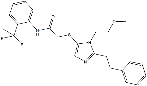 2-{[4-(2-methoxyethyl)-5-(2-phenylethyl)-4H-1,2,4-triazol-3-yl]sulfanyl}-N-[2-(trifluoromethyl)phenyl]acetamide Structure