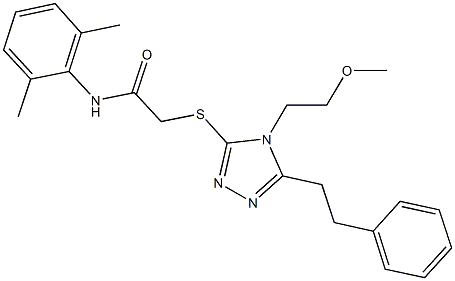 N-(2,6-dimethylphenyl)-2-{[4-(2-methoxyethyl)-5-(2-phenylethyl)-4H-1,2,4-triazol-3-yl]sulfanyl}acetamide 구조식 이미지