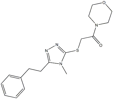4-methyl-5-(2-phenylethyl)-4H-1,2,4-triazol-3-yl2-(4-morpholinyl)-2-oxoethylsulfide 구조식 이미지