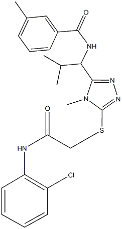 N-[1-(5-{[2-(2-chloroanilino)-2-oxoethyl]thio}-4-methyl-4H-1,2,4-triazol-3-yl)-2-methylpropyl]-3-methylbenzamide Structure