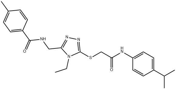 N-[(4-ethyl-5-{[2-(4-isopropylanilino)-2-oxoethyl]sulfanyl}-4H-1,2,4-triazol-3-yl)methyl]-4-methylbenzamide 구조식 이미지