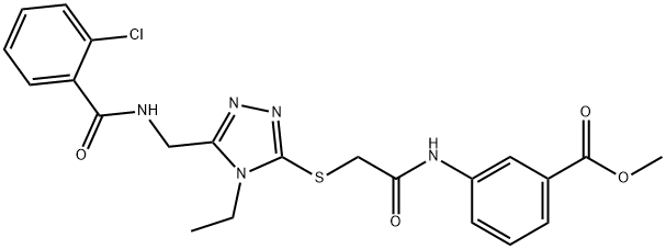 methyl3-({[(5-{[(2-chlorobenzoyl)amino]methyl}-4-ethyl-4H-1,2,4-triazol-3-yl)thio]acetyl}amino)benzoate Structure