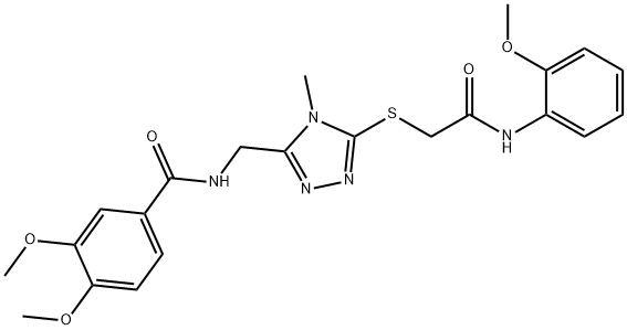 3,4-dimethoxy-N-[(5-{[2-(2-methoxyanilino)-2-oxoethyl]sulfanyl}-4-methyl-4H-1,2,4-triazol-3-yl)methyl]benzamide Structure