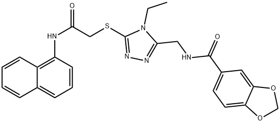 N-[(4-ethyl-5-{[2-(1-naphthylamino)-2-oxoethyl]sulfanyl}-4H-1,2,4-triazol-3-yl)methyl]-1,3-benzodioxole-5-carboxamide Structure