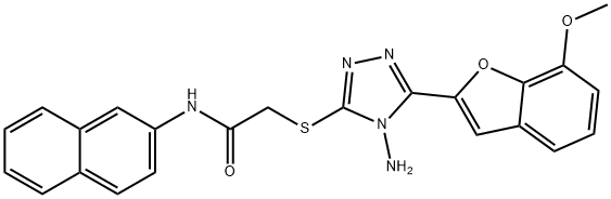 2-{[4-amino-5-(7-methoxy-1-benzofuran-2-yl)-4H-1,2,4-triazol-3-yl]sulfanyl}-N-(2-naphthyl)acetamide Structure