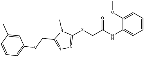 N-(2-methoxyphenyl)-2-({4-methyl-5-[(3-methylphenoxy)methyl]-4H-1,2,4-triazol-3-yl}sulfanyl)acetamide 구조식 이미지