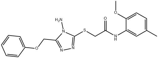 2-{[4-amino-5-(phenoxymethyl)-4H-1,2,4-triazol-3-yl]sulfanyl}-N-(2-methoxy-5-methylphenyl)acetamide 구조식 이미지