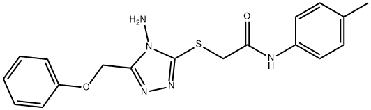 2-{[4-amino-5-(phenoxymethyl)-4H-1,2,4-triazol-3-yl]sulfanyl}-N-(4-methylphenyl)acetamide 구조식 이미지