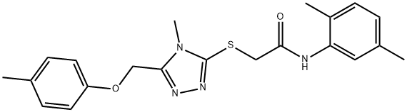 N-(2,5-dimethylphenyl)-2-({4-methyl-5-[(4-methylphenoxy)methyl]-4H-1,2,4-triazol-3-yl}sulfanyl)acetamide 구조식 이미지